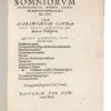 Cardano, Somniorum, 1562 - Frontespizio