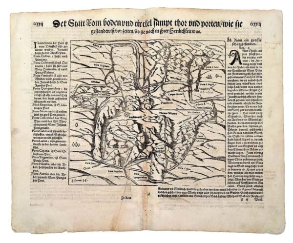 Mappa Roma Antica Munster 1552