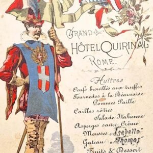 Menu Storico legato ai festeggiamenti del Matrimonio di Tommaso di Savoia e Isabella di Baviera, 1883